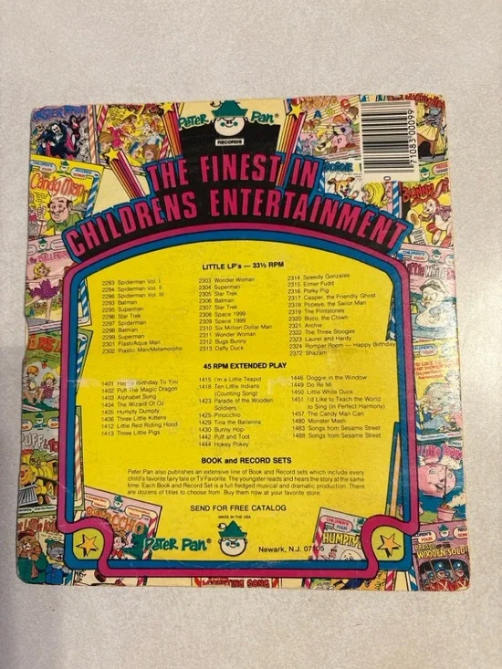 Vintage Children’s 45 Records Lot Peter Pan Doggie n the Window Three Little Pig - Picture 2 of 3